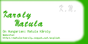 karoly matula business card