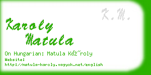 karoly matula business card
